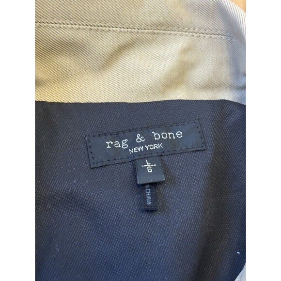 Rag & Bone Beverly Cropped Trench Coat Tan Brown Button Up Merino Wool Size L - Picture 6 of 9